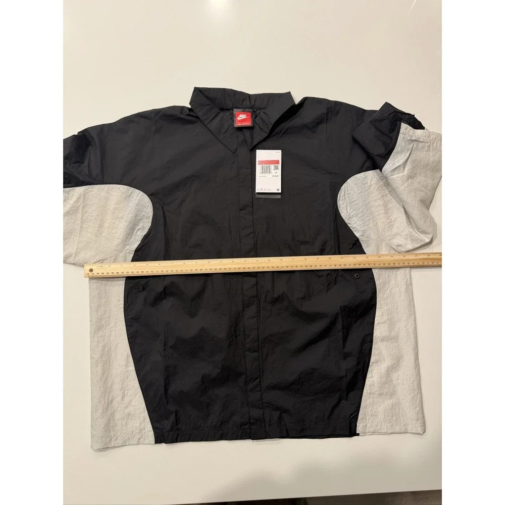 Nike Tech Oversized Woven Shirt IF8328-010 Mens Large Black White Jacket NWT